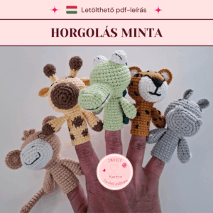 Afrikai állatok ujjbábok (2) horgolási minta
