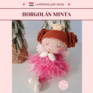 Angyalka koronával horgolás minta