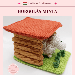 Horgolt bárány és akol mintaleírás