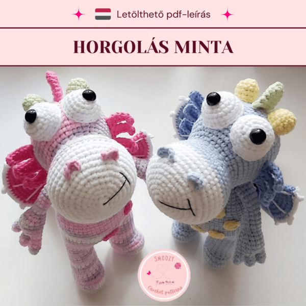 Horgolt sárkány horgolási minta