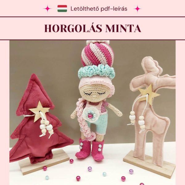 Horgolt cukorka kislány mintaleírás
